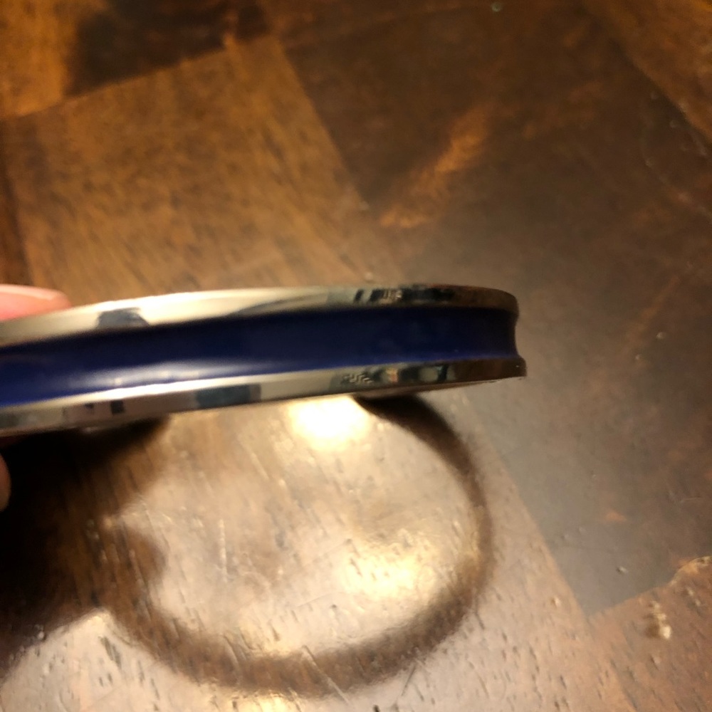 Blue and silver bangle
